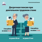 Длительный стаж дает право на досрочную пенсию