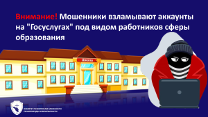 Мошенники взламывают аккаунты на "Госуслугах" под видом работников сферы образования
